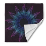 Purple And Teal Dark Mandala Print Silk Bandana