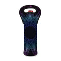 Purple And Teal Dark Mandala Print Single Neoprene Wine Tote