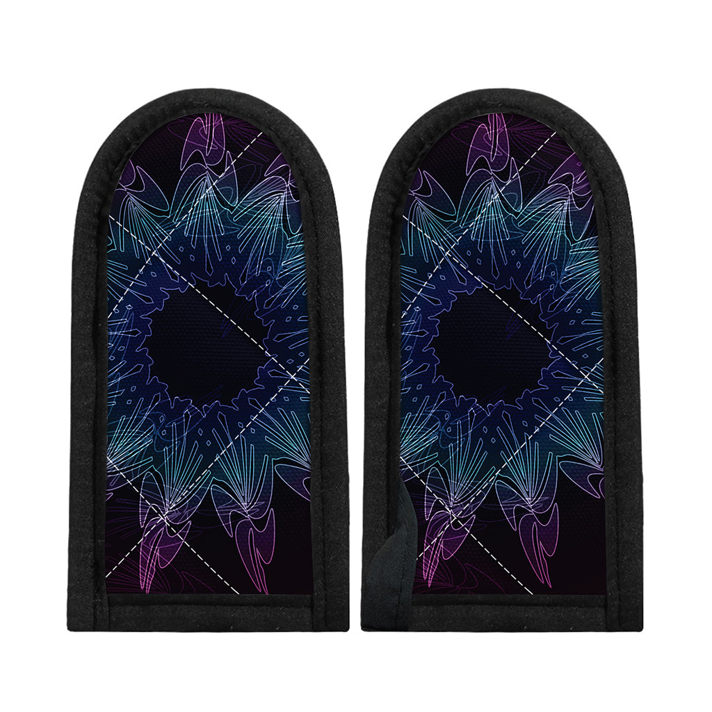 Purple And Teal Dark Mandala Print Skillet Handle Cover