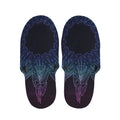 Purple And Teal Dark Mandala Print Slippers
