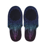 Purple And Teal Dark Mandala Print Slippers