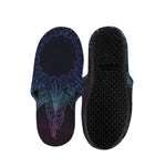 Purple And Teal Dark Mandala Print Slippers