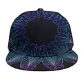 Purple And Teal Dark Mandala Print Snapback Cap