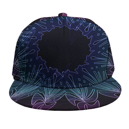 Purple And Teal Dark Mandala Print Snapback Cap