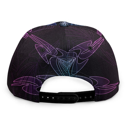 Purple And Teal Dark Mandala Print Snapback Cap