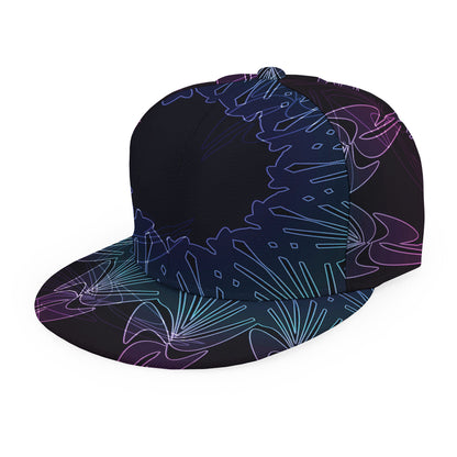 Purple And Teal Dark Mandala Print Snapback Cap
