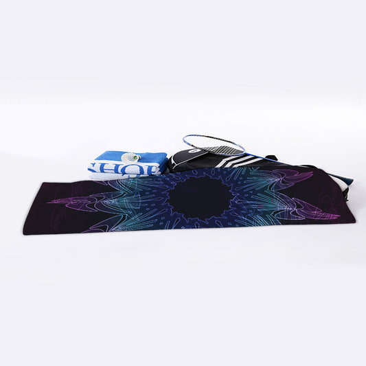 Purple And Teal Dark Mandala Print Sports Towel