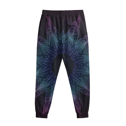 Purple And Teal Dark Mandala Print Sweatpants