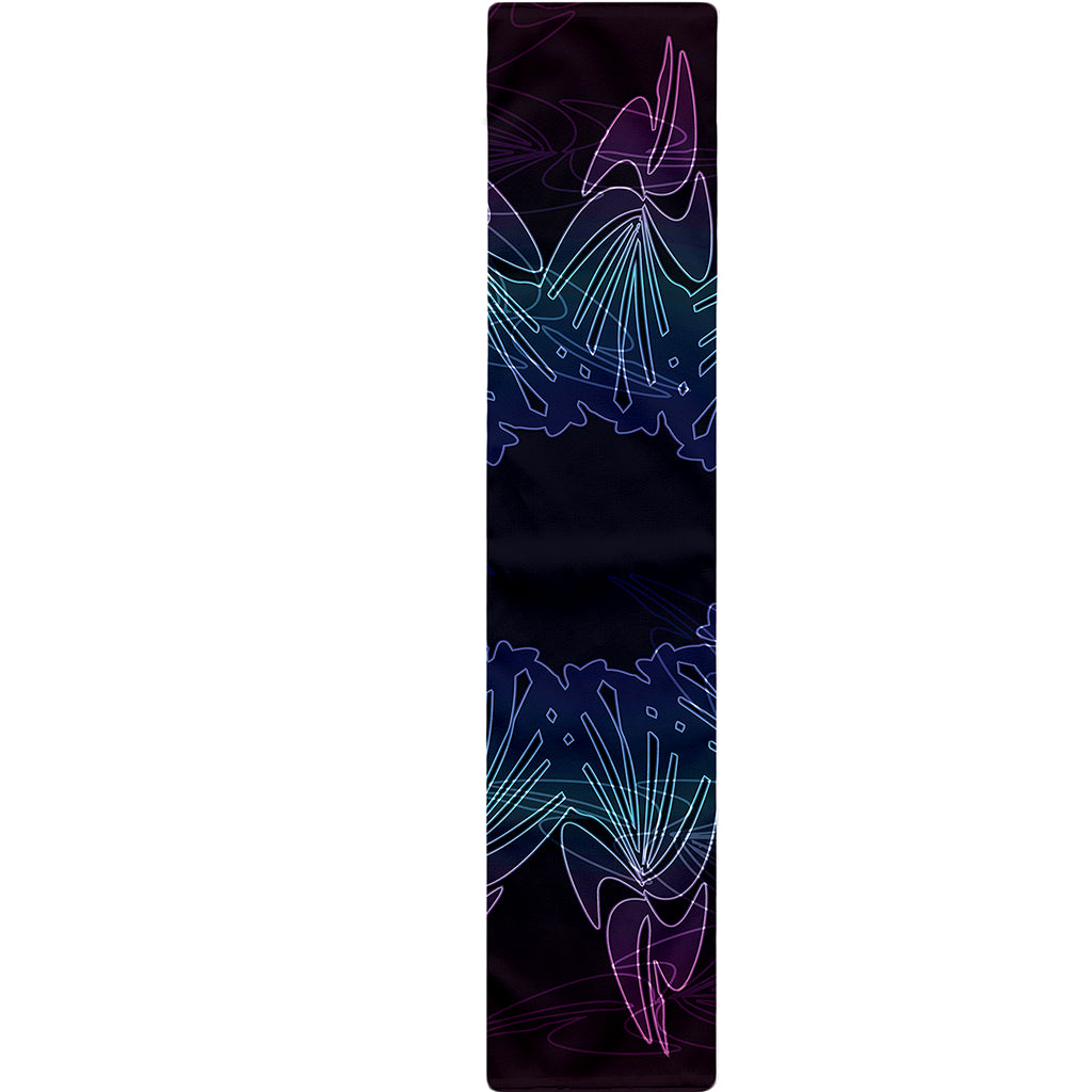 Purple And Teal Dark Mandala Print Table Runner