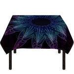 Purple And Teal Dark Mandala Print Tablecloth