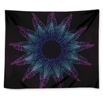 Purple And Teal Dark Mandala Print Tapestry
