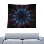 Purple And Teal Dark Mandala Print Tapestry
