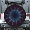Purple And Teal Dark Mandala Print Tire Cover