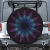 Purple And Teal Dark Mandala Print Tire Cover