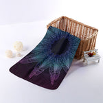 Purple And Teal Dark Mandala Print Towel