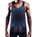 Purple And Teal Dark Mandala Print Training Tank Top