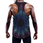 Purple And Teal Dark Mandala Print Training Tank Top