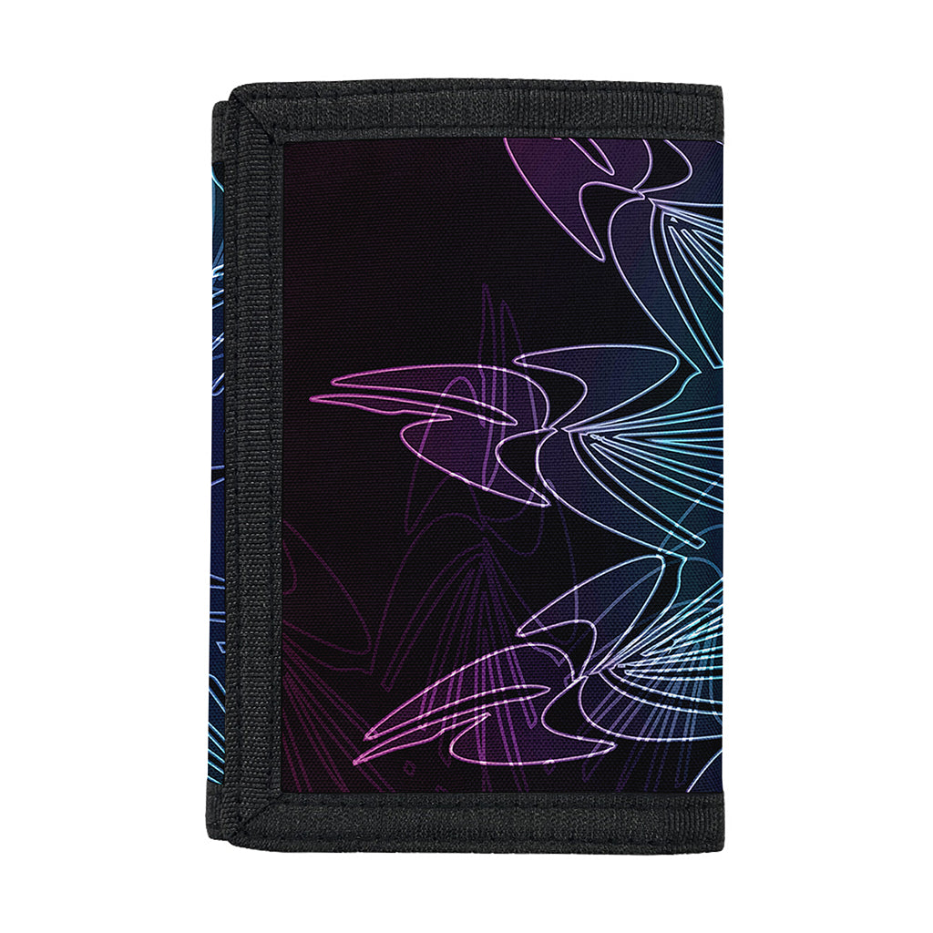 Purple And Teal Dark Mandala Print Trifold Wallet