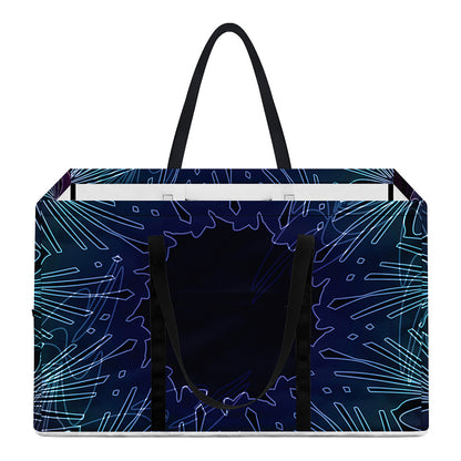 Purple And Teal Dark Mandala Print Utility Tote Bag