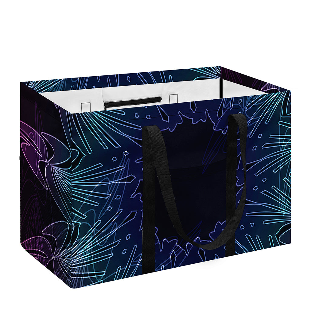 Purple And Teal Dark Mandala Print Utility Tote Bag