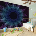 Purple And Teal Dark Mandala Print Wall Sticker