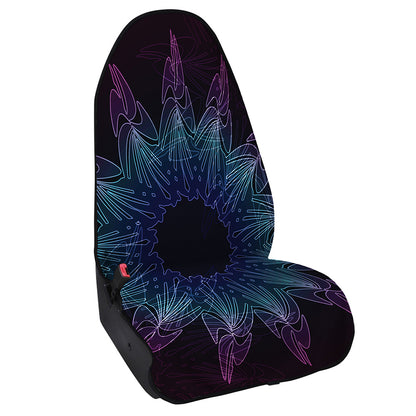 Purple And Teal Dark Mandala Print Waterproof Car Seat Cover