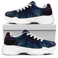 Purple And Teal Dark Mandala Print White Chunky Shoes