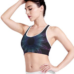 Purple And Teal Dark Mandala Print Women's Sports Bra