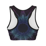Purple And Teal Dark Mandala Print Women's Sports Bra