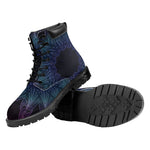 Purple And Teal Dark Mandala Print Work Boots