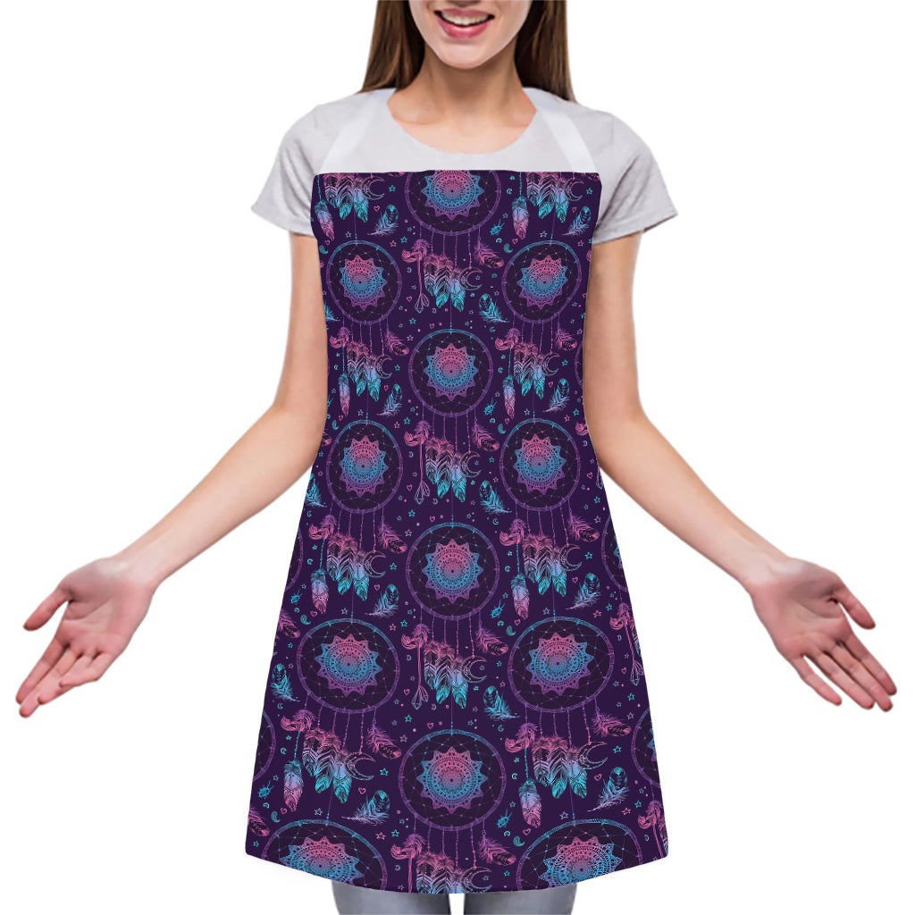 Purple And Teal Dream Catcher Print Adjustable Apron