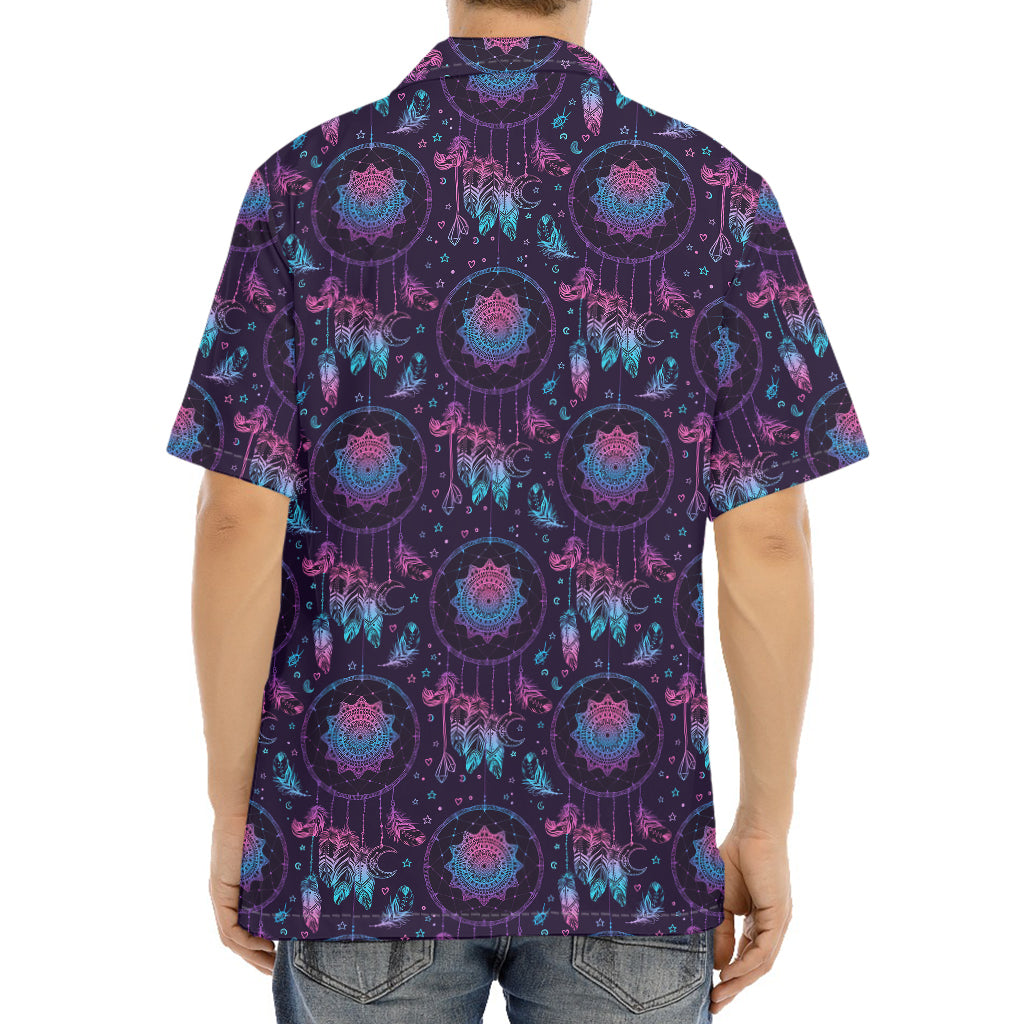 Purple And Teal Dream Catcher Print Aloha Shirt