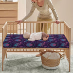 Purple And Teal Dream Catcher Print Baby Crib Sheet