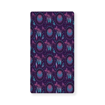 Purple And Teal Dream Catcher Print Baby Crib Sheet