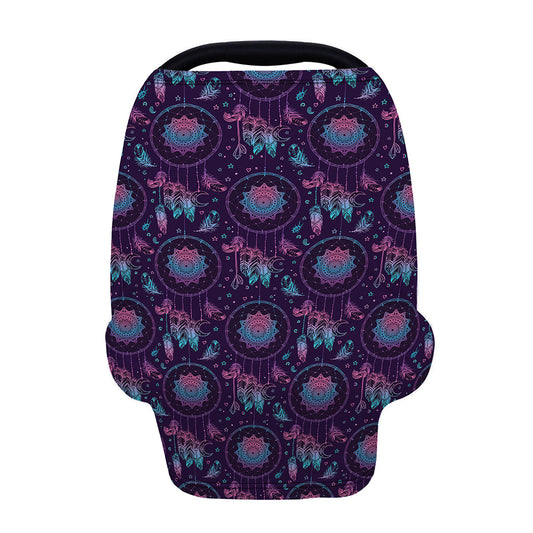Purple And Teal Dream Catcher Print Baby Seat Cover