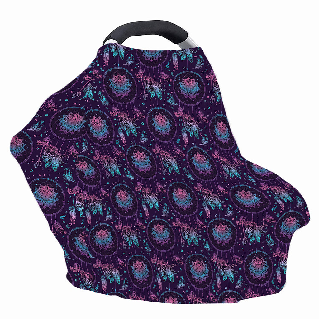 Purple And Teal Dream Catcher Print Baby Seat Cover
