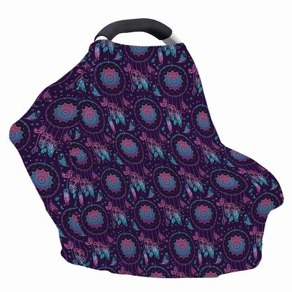 Purple And Teal Dream Catcher Print Baby Seat Cover