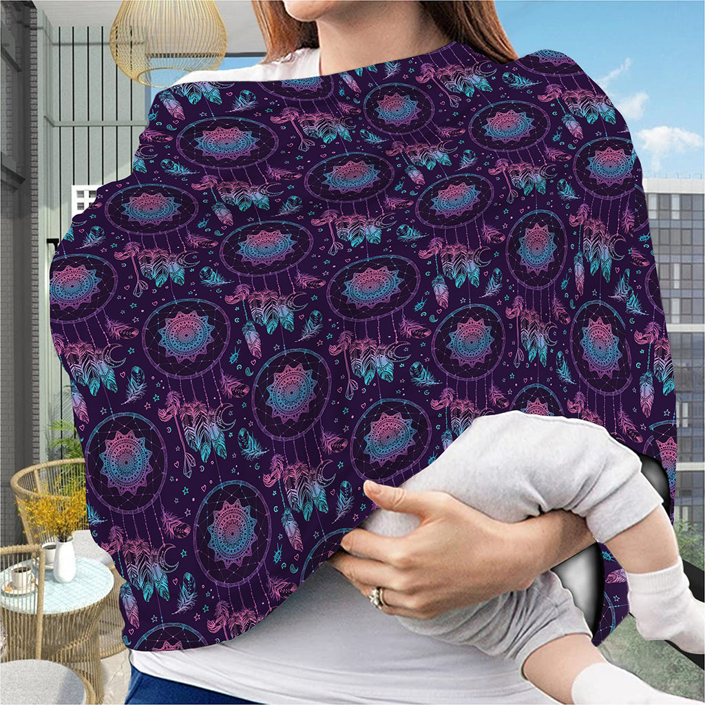 Purple And Teal Dream Catcher Print Baby Seat Cover