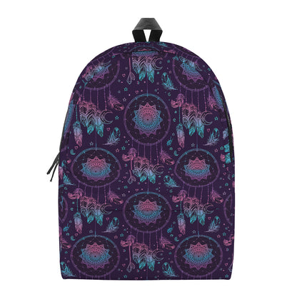 Purple And Teal Dream Catcher Print Backpack