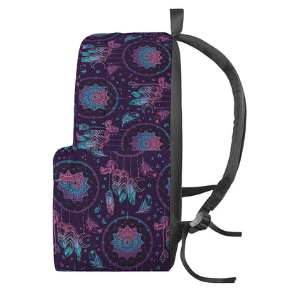 Purple And Teal Dream Catcher Print Backpack