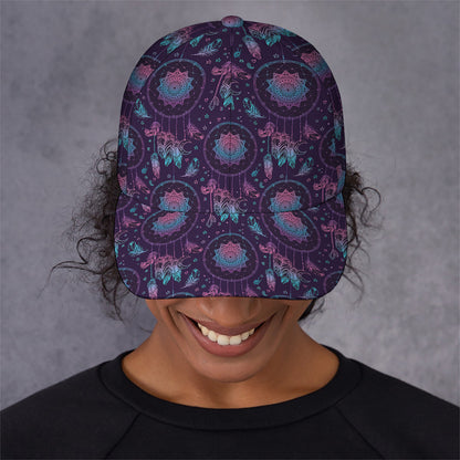 Purple And Teal Dream Catcher Print Baseball Cap