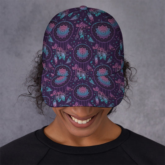 Purple And Teal Dream Catcher Print Baseball Cap