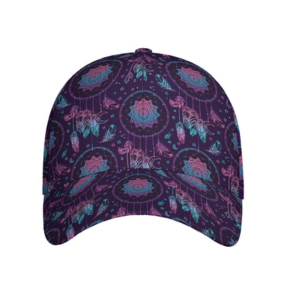 Purple And Teal Dream Catcher Print Baseball Cap