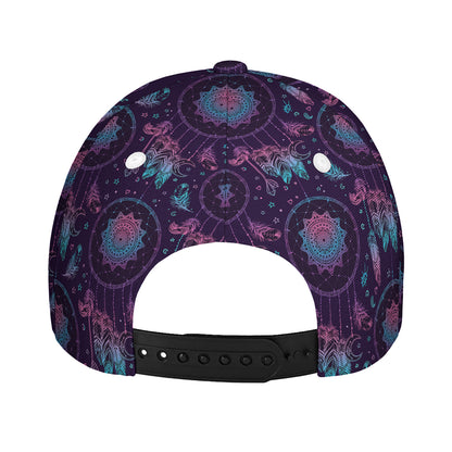 Purple And Teal Dream Catcher Print Baseball Cap