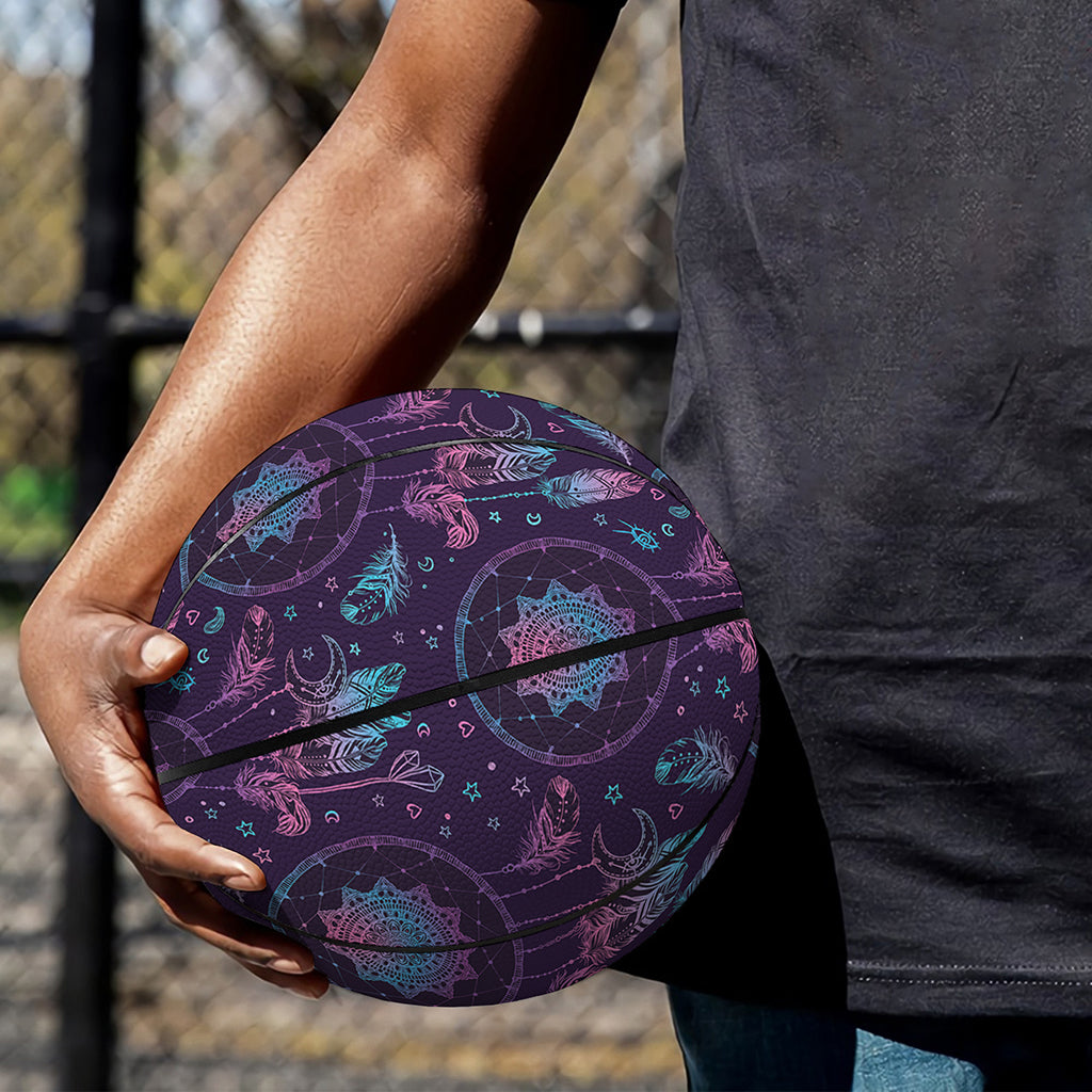 Purple And Teal Dream Catcher Print Basketball