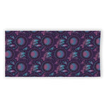 Purple And Teal Dream Catcher Print Beach Towel