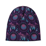 Purple And Teal Dream Catcher Print Beanie