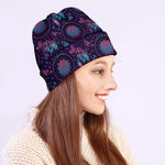 Purple And Teal Dream Catcher Print Beanie