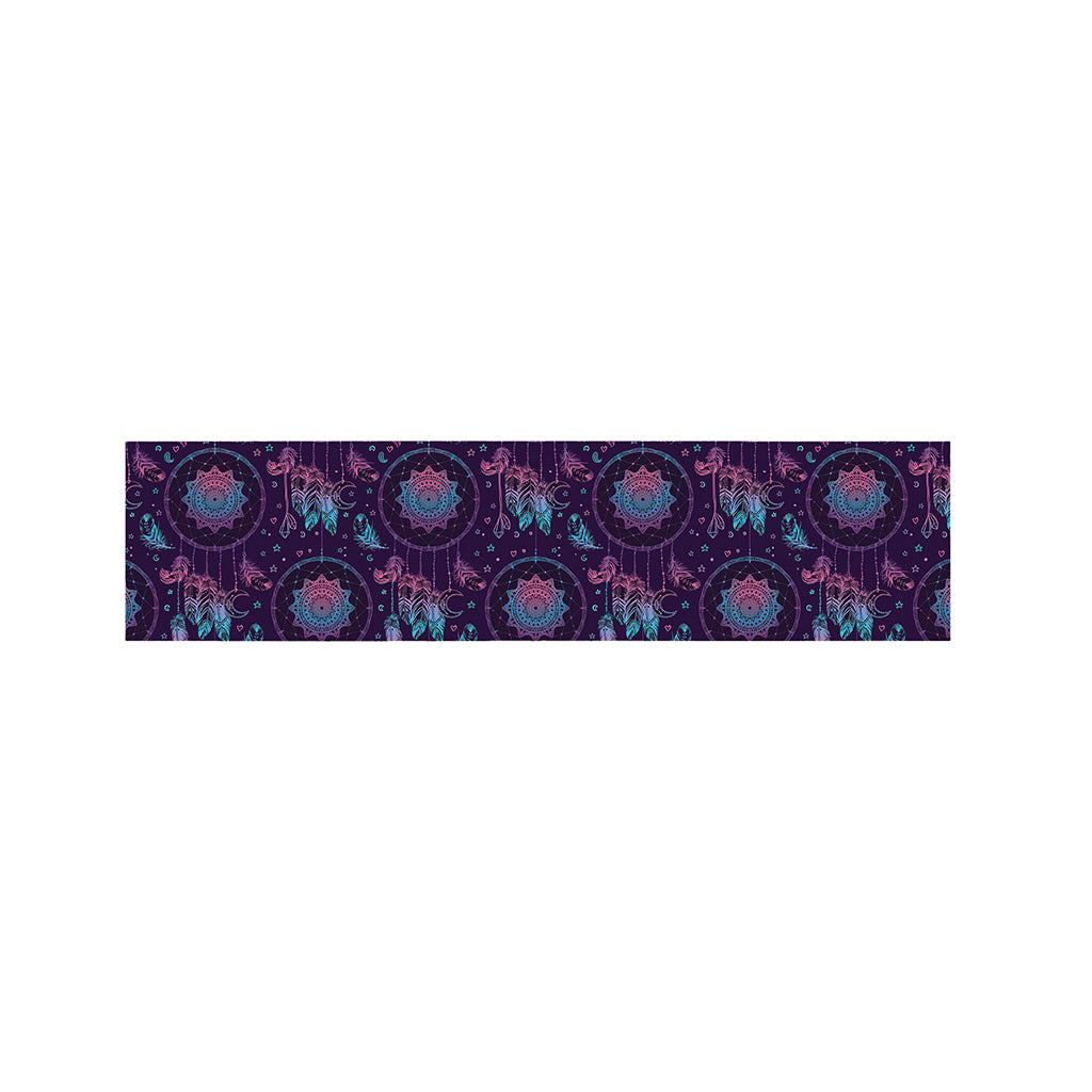 Purple And Teal Dream Catcher Print Bed Runner