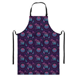 Purple And Teal Dream Catcher Print Bib Apron With Pocket
